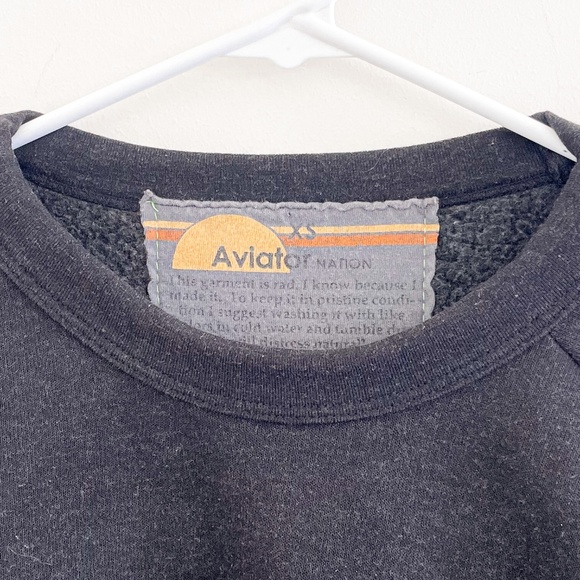 Aviator Nation Classic Velvet Stripes Crewneck Sweatshirt XS - Picture 6 of 9